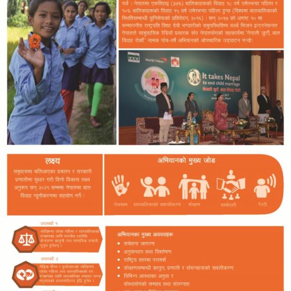 It takes Nepal to end child marriage factsheet (Nepali) | World Vision